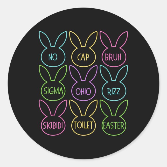 Funny Skibidi Easter Day Egg Funny Rizz Meme Easte Classic Round Sticker (Front)