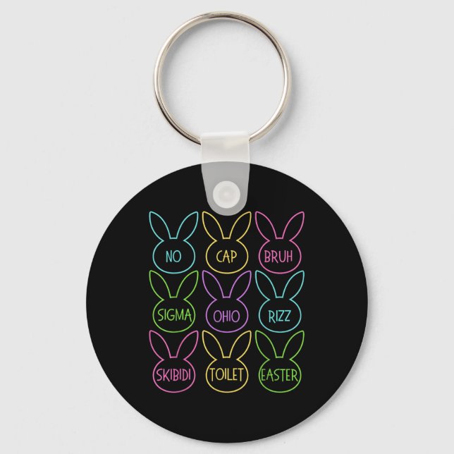 Funny Skibidi Easter Day Egg Funny Rizz Meme Easte Keychain (Front)