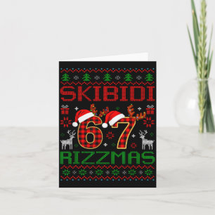 Funny Skibidi Rizzmas Meme Ugly Christmas Vibes Xm Card