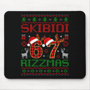 Funny Skibidi Rizzmas Meme Ugly Christmas Vibes Xm Mouse Pad