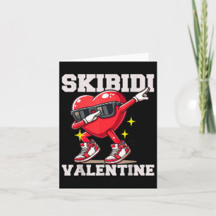 Funny Skibidi Valentine Dabbing Heart Valentines D Card