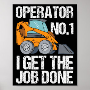 Funny Skid Steer Daddy Funny Fathers Day Gift Poster