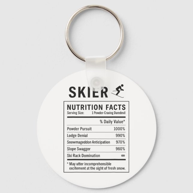 Funny Skier _4  Keychain (Front)