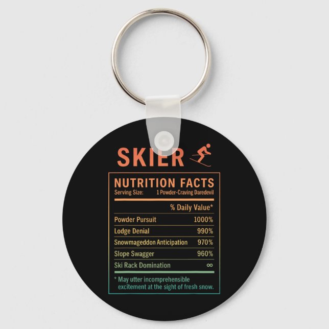 Funny Skier _6  Keychain (Front)