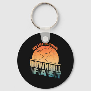 Funny Skiing Art For Men Women Downhill Ski Snow S Keychain