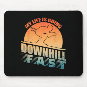 Funny Skiing Art For Men Women Downhill Ski Snow S Mouse Pad