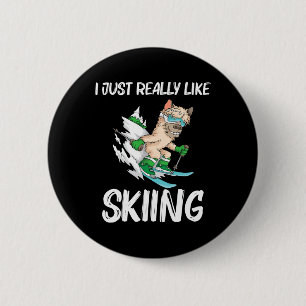 Funny Skiing Art For Men Women Ski Freestyle Skier 2 Inch Round Button