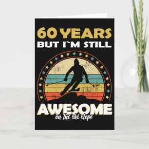 Funny Skiing Awesome 60 Years Old Birthday Card