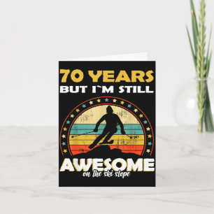Funny skiing awesome 70 years old birthday card