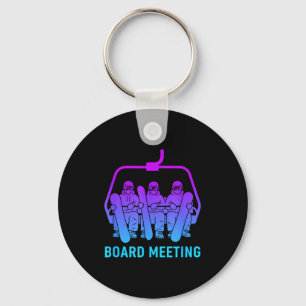 Funny Skiing Board Meeting Snowboard Ski Lift Snow Keychain