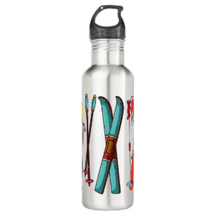 Funny Skiing Colourful Ski Skier 710 Ml Water Bottle