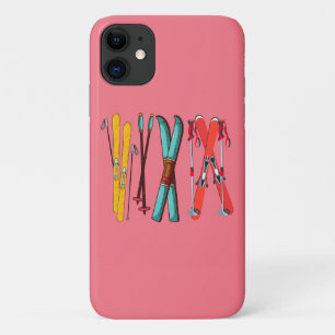Funny Skiing Colourful Ski Skier  iPhone 11 Case