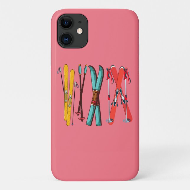 Funny Skiing Colourful Ski Skier  Case-Mate iPhone Case (Back)