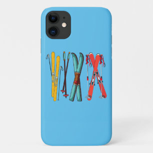 Funny Skiing Colourful Ski Skier  iPhone 11 Case