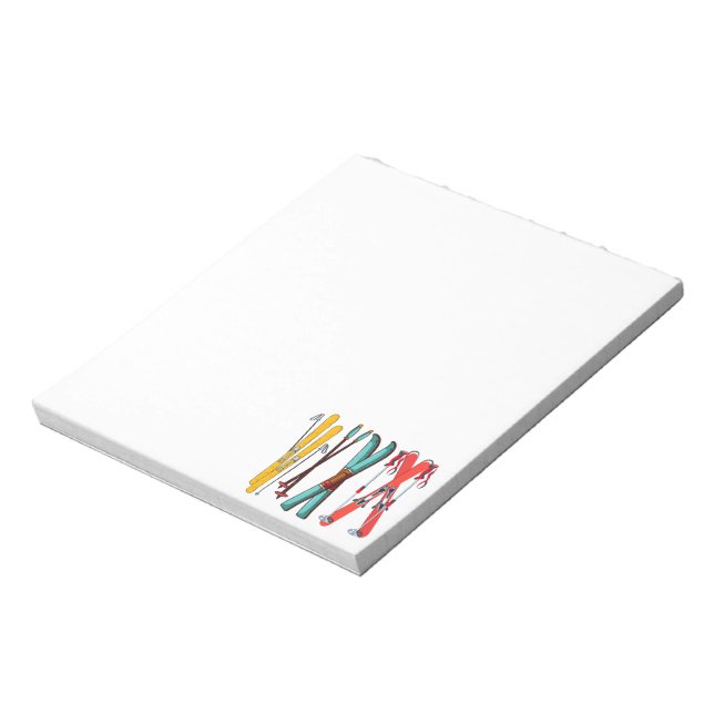 Funny Skiing Colourful Ski Skier  Notepad (Rotated)