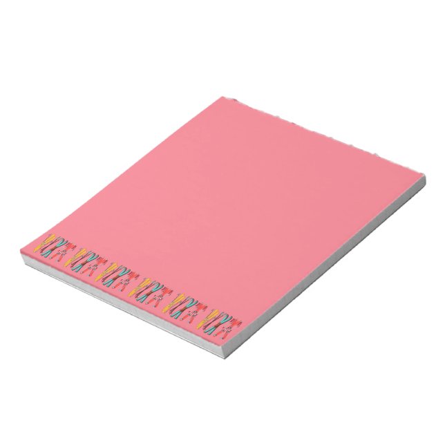 Funny Skiing Colourful Ski Skier  Notepad (Rotated)