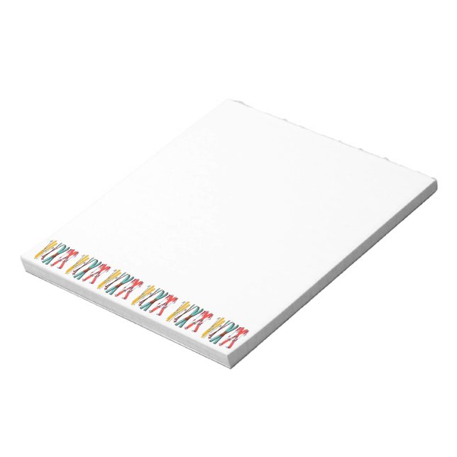 Funny Skiing Colourful Ski Skier  Notepad (Rotated)