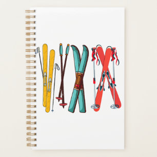 Funny Skiing Colourful Ski Skier  Planner