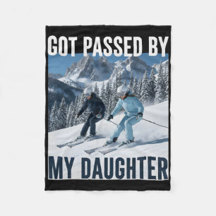 Funny Skiing Dad Joke Got Ped By Daughter Slopes Fleece Blanket