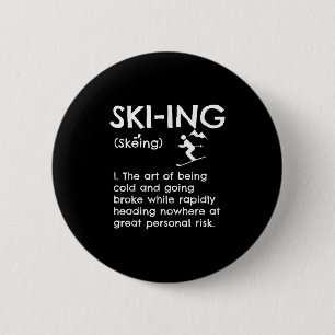 Funny Skiing Definition Apparel Ski Gift Idea For  2 Inch Round Button