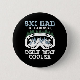 Funny Skiing Design For Dad Men Skier Winter Sport 2 Inch Round Button