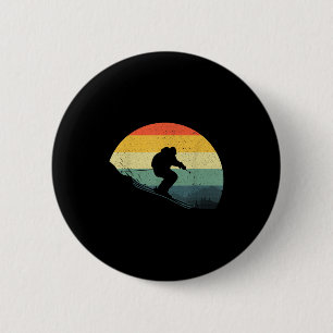 Funny Skiing Design For Men Women Downhill Ski Lov 2 Inch Round Button