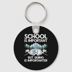 Funny skiing design for men women skier ski skiing keychain