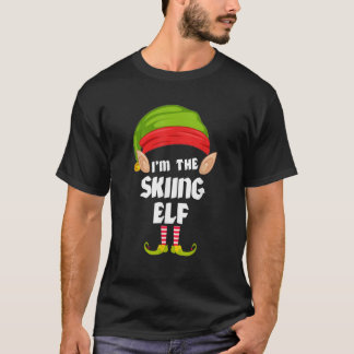 Funny Skiing Elf Matching Family Group PJ Christma T-Shirt