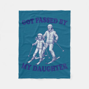 Funny Skiing Got Ped By My Daughter Fleece Blanket