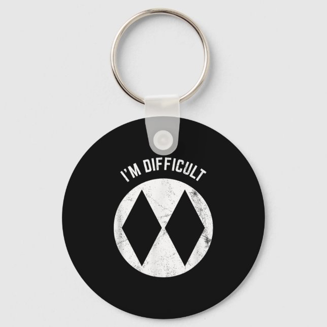 Funny Skiing Im Difficult For Advanced Skiers  Keychain (Front)
