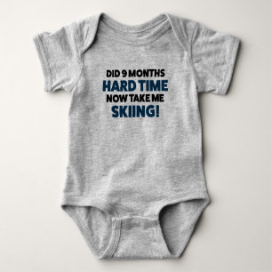 Funny Skiing Jersey Bodysuit for Baby