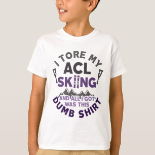 Funny Skiing Knee Injury Torn Acl Get Well T-Shirt