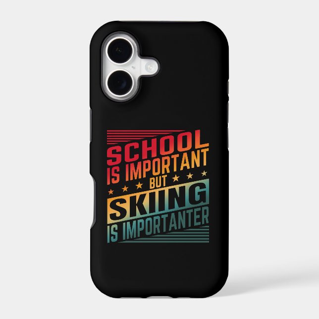 Funny Skiing Quotes Typography (Back)