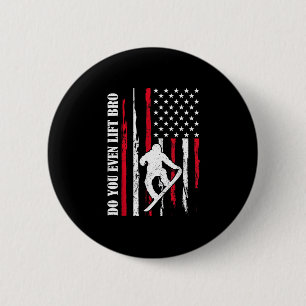 Funny skiing snowboarding design for men women 2 inch round button