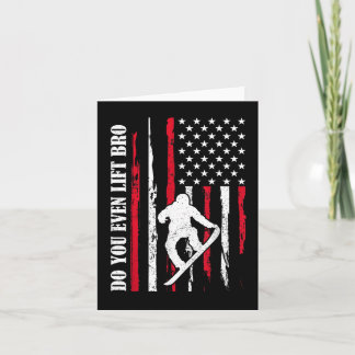 Funny skiing snowboarding design for men women card