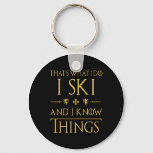 Funny Skiing T Shirts Gifts. Love To Ski Keychain