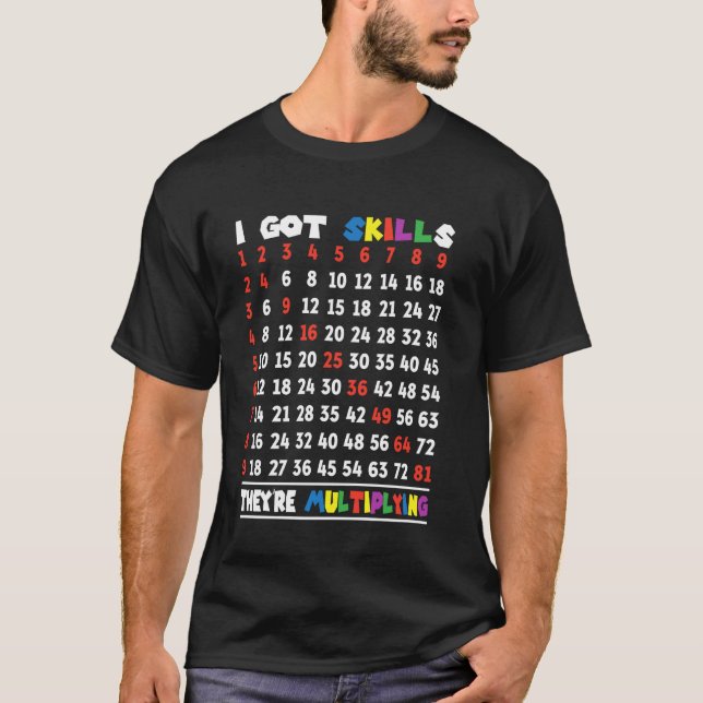 Funny Skills They're Multiplying Funny Math Teache T-Shirt (Front)
