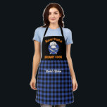 Funny Skinny Cook Black Blue Plaid Pattern Apron<br><div class="desc">Funny and cool apron to make cooking more fun. Personalized gift for family and friends who love cooking,  baking and trying new recipe in the kitchen. Customize the wording to fit your occasion. You can use the Design Tool to further change the font type,  font colour and font size.</div>