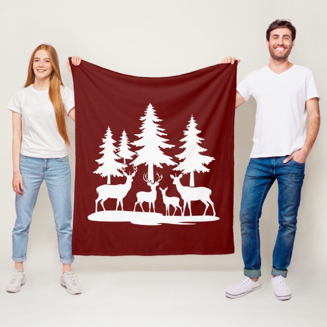 Funny Skinny Pine Tree Summer Hiking Camping  Fleece Blanket (In Situ)
