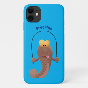 Funny skipping mudskipper fish cartoon iPhone 11 case