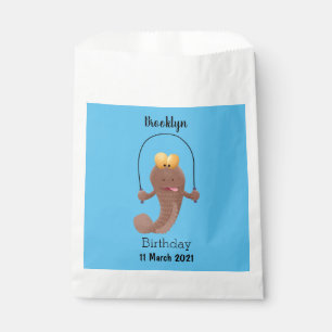 Funny skipping mudskipper fish cartoon favour bag