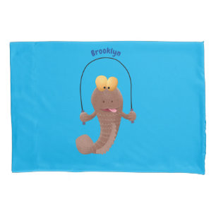 Funny skipping mudskipper fish cartoon  pillowcase