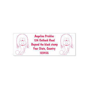 Funny skipping mudskipper fish cartoon self-inking stamp