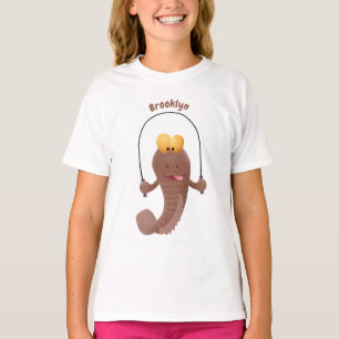 Funny skipping mudskipper fish cartoon  T-Shirt