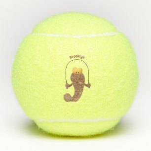 Funny skipping mudskipper fish cartoon  tennis balls