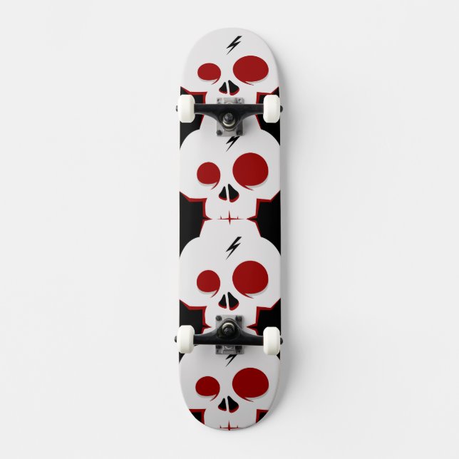 Funny skull cartoon monster skateboard (Front)