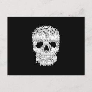 Funny Skull Costume Men Women Bulldog Lover Holiday Postcard