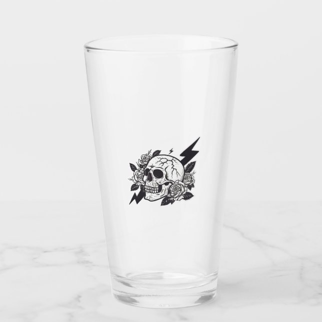 Funny Skull Lover Glass (Front)