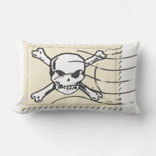 Funny Skull Stamp 5 Lumbar Pillow