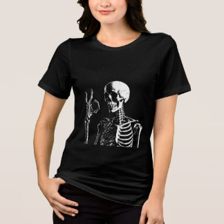 funny skull Tri-Blend shirt